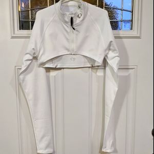 Workout zip-top long sleeve shrug